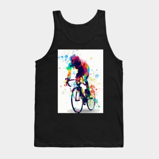 Racing Bike Cyclist Rainbow Tank Top